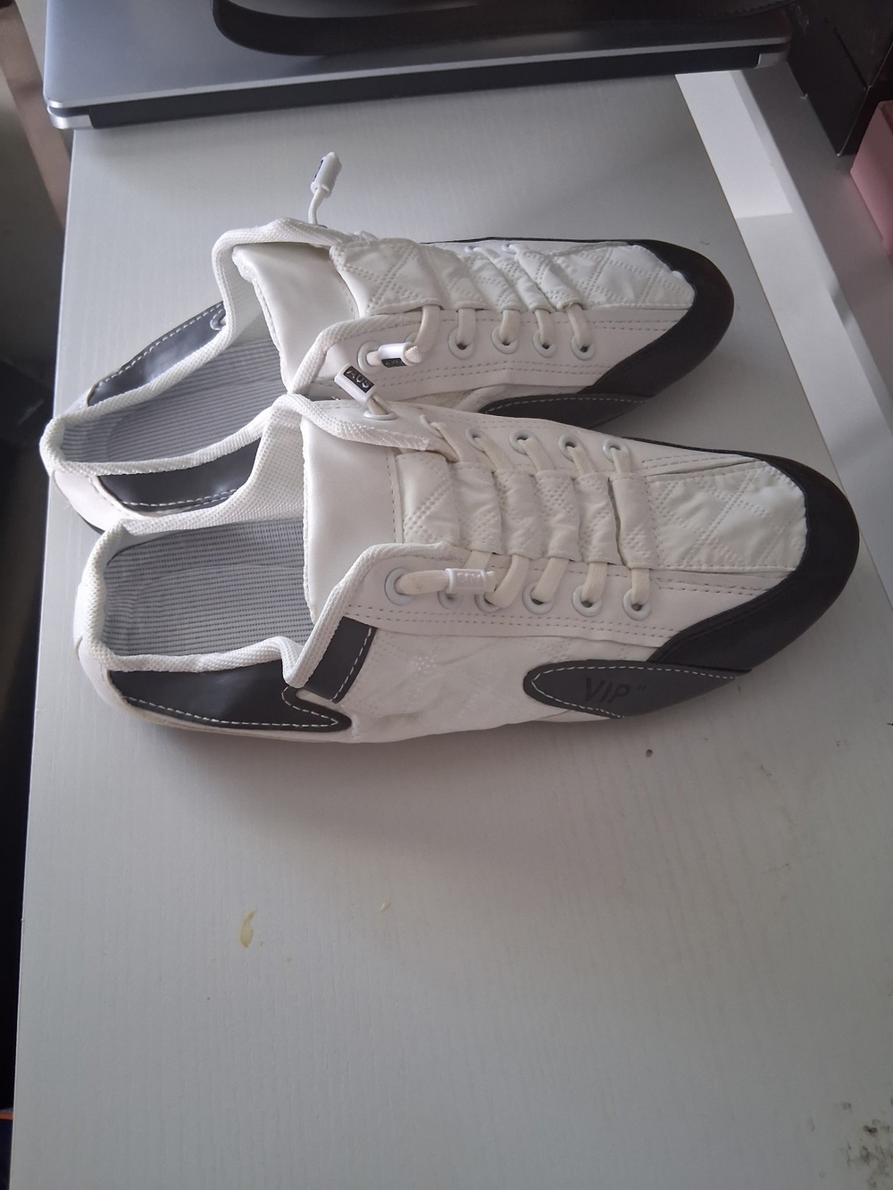 VIP White and Black Women's Casual Sneakers